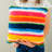 LoRan Latch-Stitch Pillow Kit DIY, 16" x 16", Bright Stripe Design