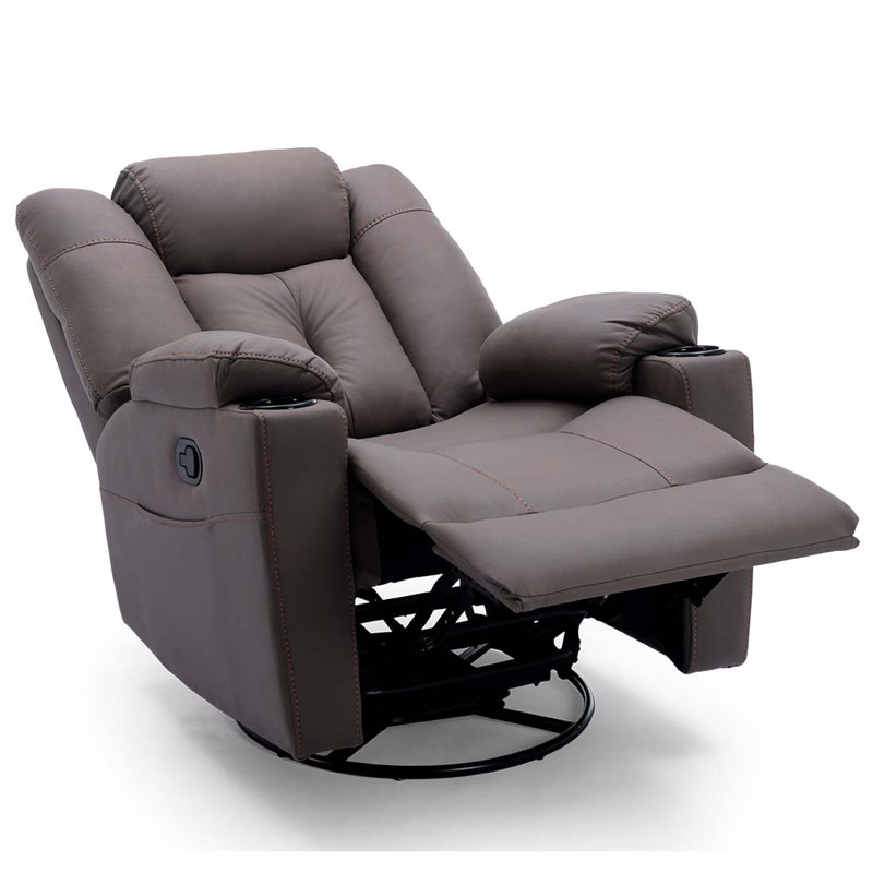 Henreitta Swivel Home Theatre Recliner, Brown