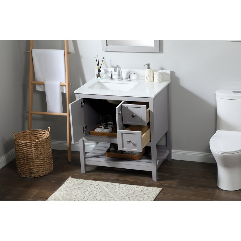 Ensemble de meuble-lavabo simple 32 po Krish, Gris