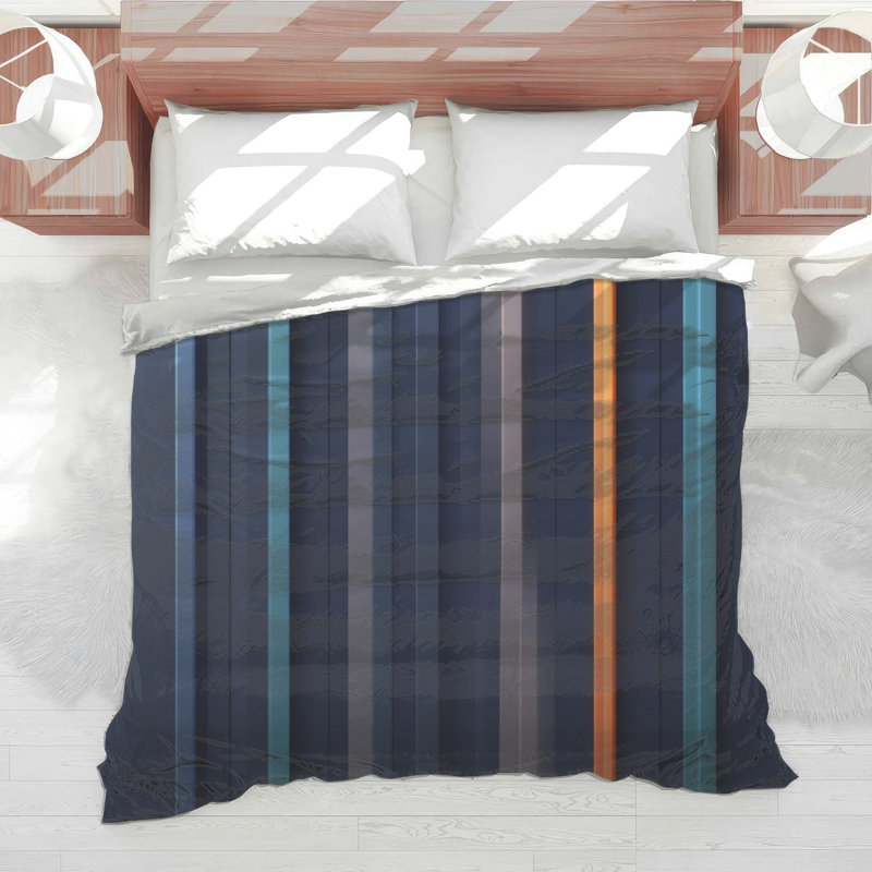 Vertical Striped Paneling Comforter, Queen