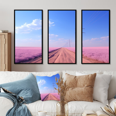 Minimalist Lavender Links Power Lines - Power Lines Wall Decor Set