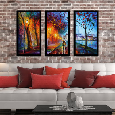 City par The Lake par Leonid Afremov 3 pièces