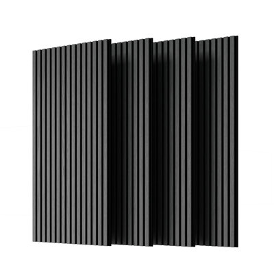 Wood batten soundproof wallboard, 45.27 "x 23.62", 2-piece, 3D decorative soundproof panel, suitable for home and studio.