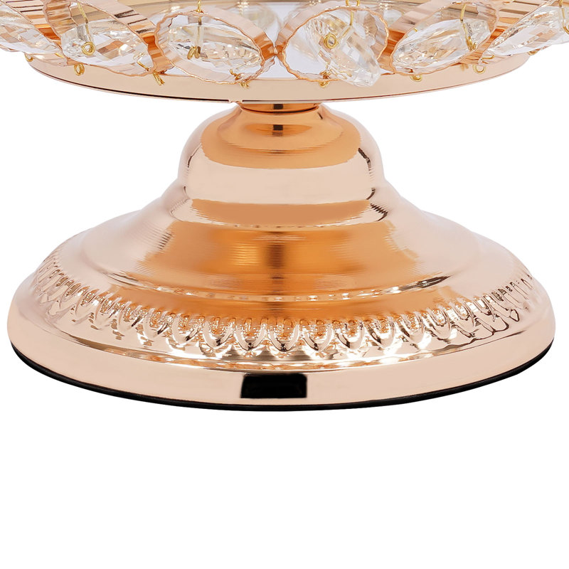 Ingetrud 7Pcs Metal Crystal Wedding Dessert Cake Display Stands