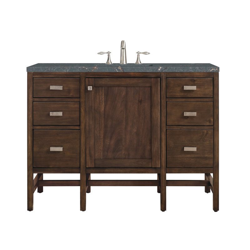 Addison Single Vanity, Mid-Century Acacia, Parisien Bleu, 8" Widespread