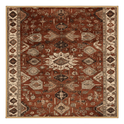 Machine Washable Persian Brown Area Rug