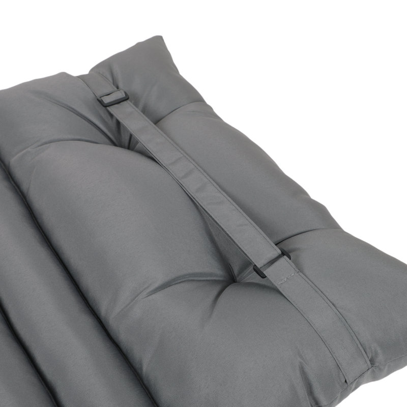 Gray Weather-Resistant Fabric Outdoor Chaise Lounge Cushion Set
