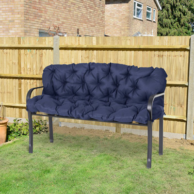Dark Blue Patio Replacement Cushions, 3 - Cushions For Outdoor 3 Bench Swing Chair
