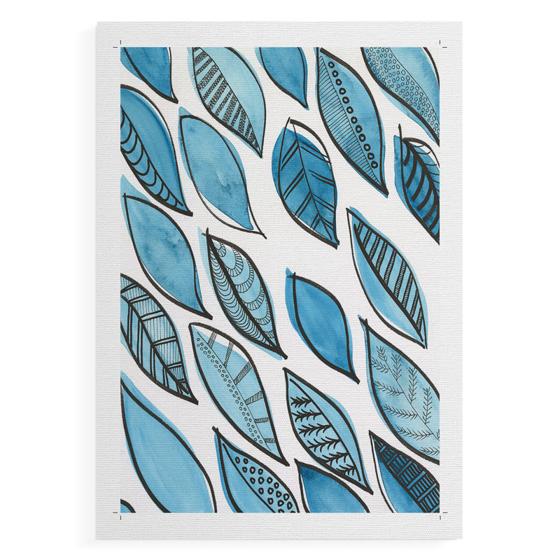 Motif de formes de feuilles I - impression sur toile seulement - non encadré, H 48 po x l 32 po