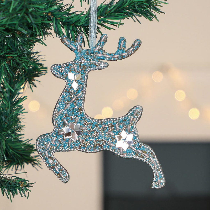 15cm Handmade Metal Animals Hanging Figurine Ornament, Blue