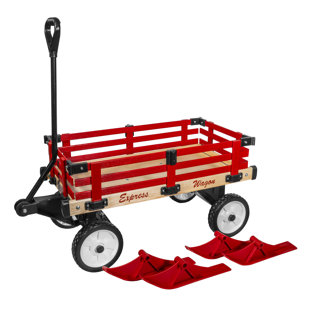 All Season Convertible Wood Wagon Garden Carts