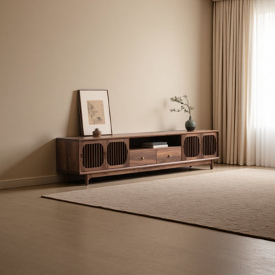 Walnut wood simple TV Stand
