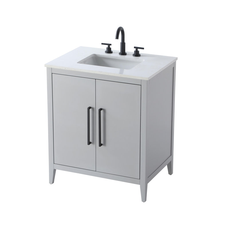 30 Inch Single Bathroom Vanity, Gray