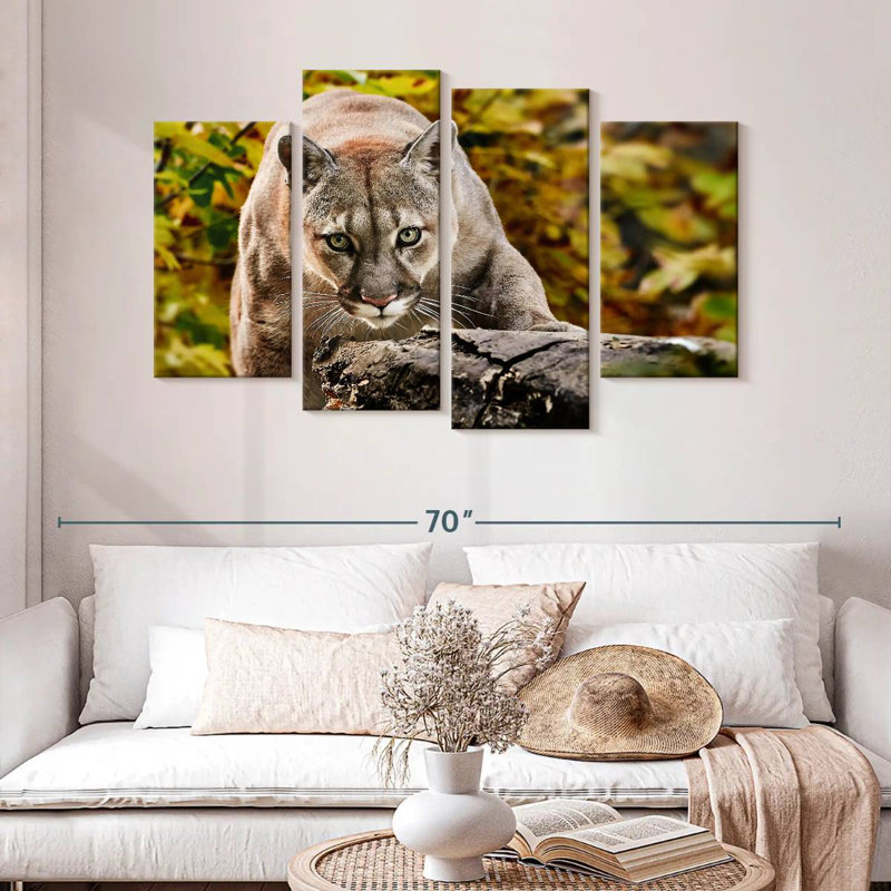 Brampt Hunting Cougar, 32" H x 52" W