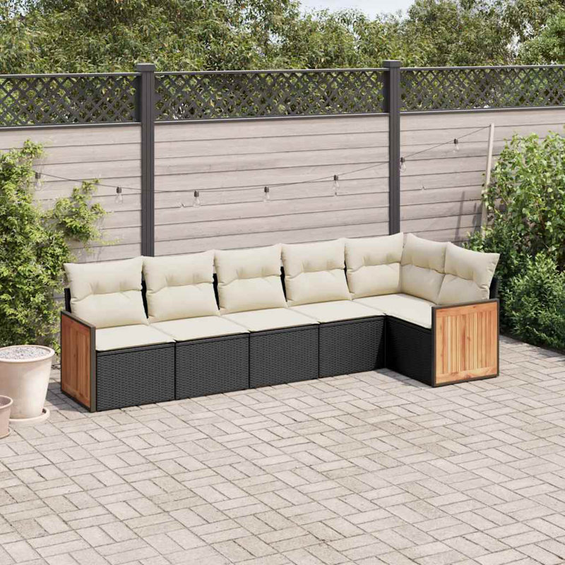 Vidaxl Garden Sofa Set Black, Cream White