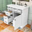 Meuble-lavabo autoportant avec lavabo en céramique, 4 tiroirs et tablette réglable-1060329553