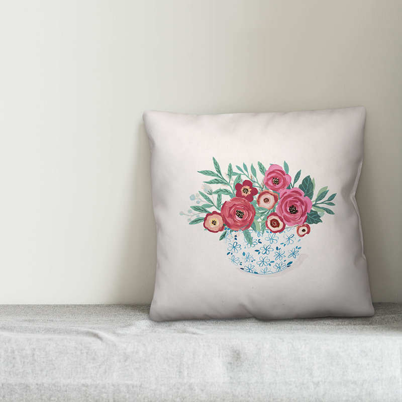 Coussin Flower, H 18 po x l 18 po