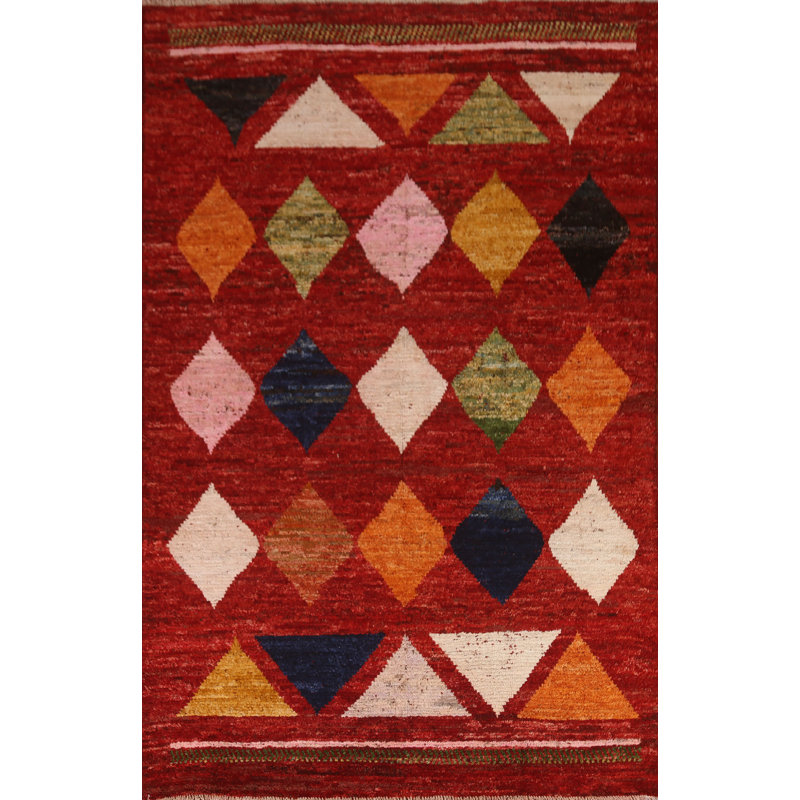 One-of-a-Kind 6'6'' X 9'3'' New Age Wool Area Rug in Red