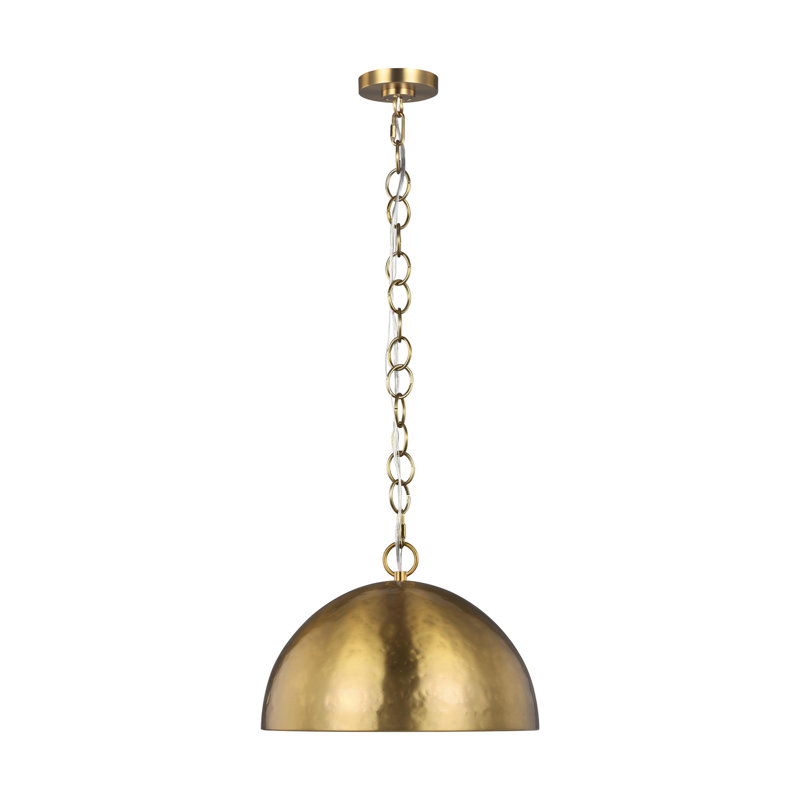 Luminaire suspendu en forme de dôme à 1 lumière Tarver, Bronze brillant