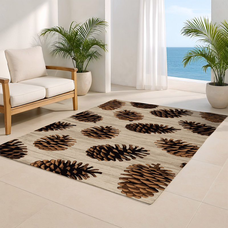 Tapis beige d'intérieur et d'extérieur Nature, Rectangulaire 2 pi x 3 pi