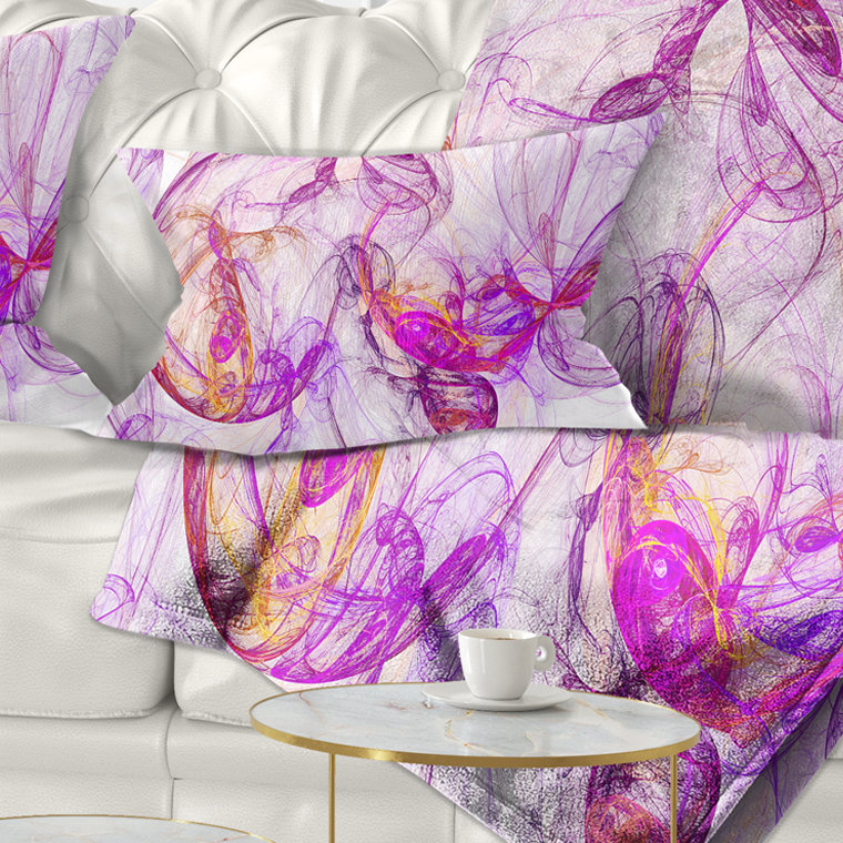 Coussin Billow, 12 po x 20 po, Mauve, Rectangulaire