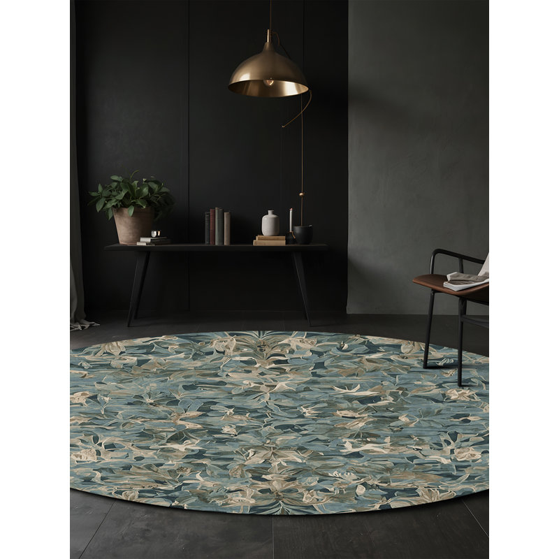 Tapis vert soyeux et moelleux, Rond 5 pi