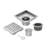 FlowGuard 4" Brushed Nickel square grid drain-126309793