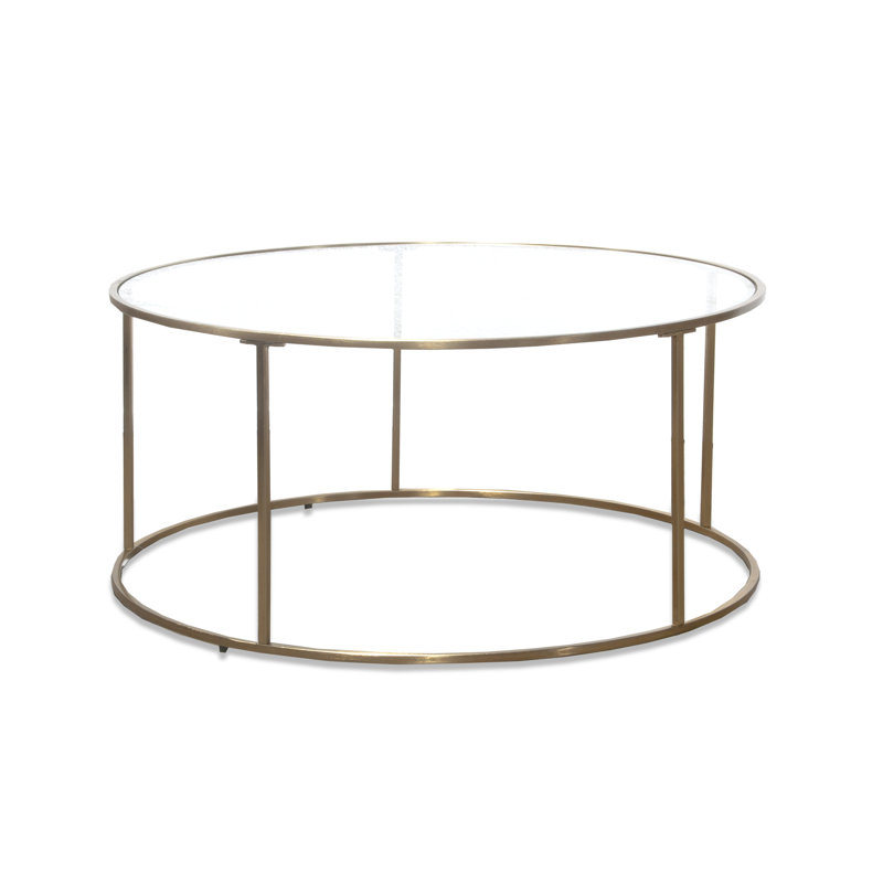 Arlingham Glass Top Single Coffee Table, Gold