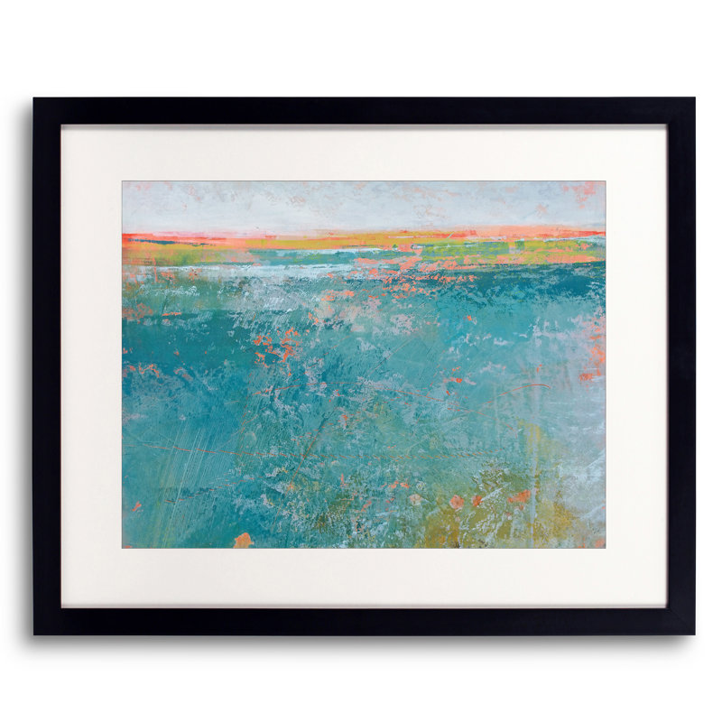Admiral Straits par Victoria Primicias - Peinture, Papier avec cadre noir, 16" H x 20" W
