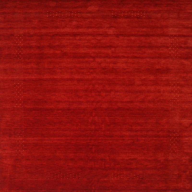 Tapis de zone rouge contemporaine, Carré 7 pi x 7 pi