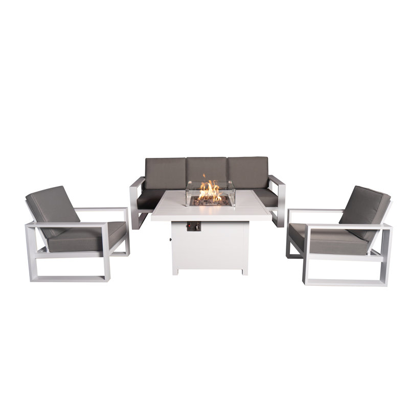 Ensemble repas extérieur pour 5 personnes Makensi, H 25,2 po x L 40,35 po x l 40,35 po