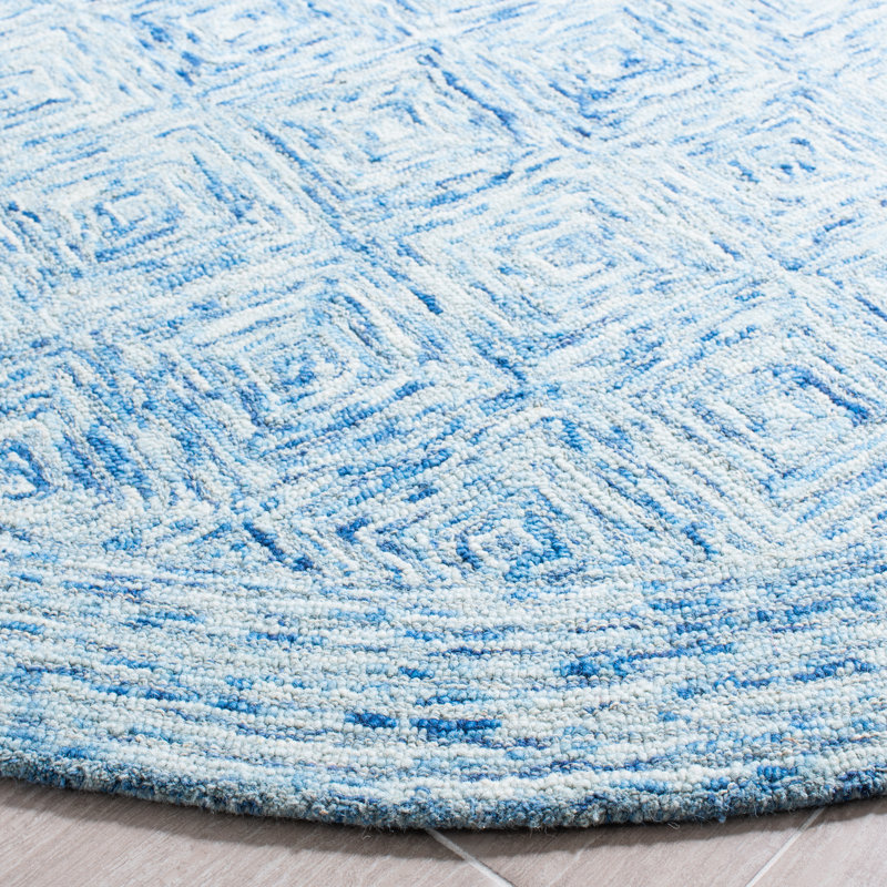 Treva Hand Tufted Wool Geometric Rug, Rectangle 4' x 6'