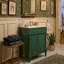 24" Freestanding Bathroom Vanity With Half-Moon Ceramic Sink, Modern Cabinet With 2 Doors And Adjustable Shelf, Green/White/Black-826853230