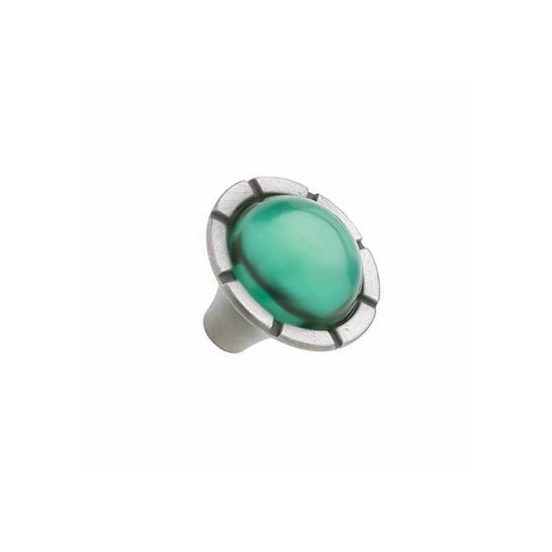 (5 Pack) 1-1/4 inch Lilly Knob, Emerald/Brushed Satin Pewter