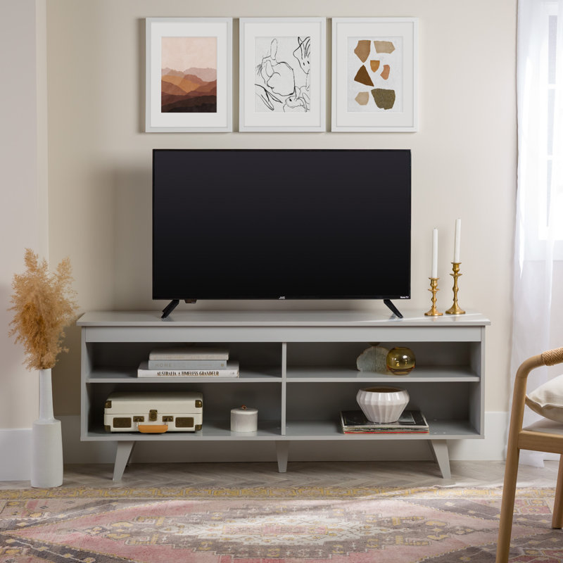 Schaeffer 58" Open Storage TV Stand for TVs up to 65", Gray