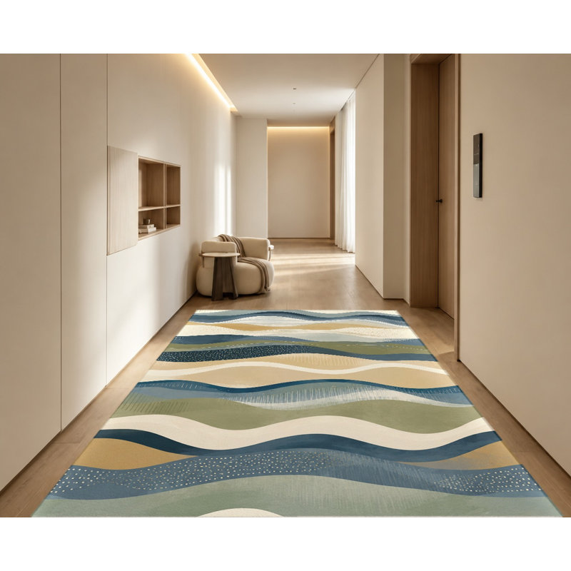 Tapis à rayures ondulées Modern Modern, Rectangle 8 pi 2 po x 5 pi 11 po (250 x 180 cm)