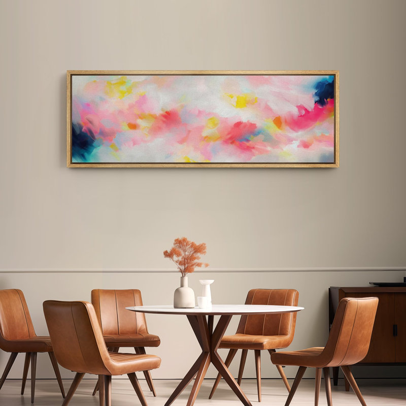Vibrant Abstract Modern Art, 20" H x 60" W, Natural