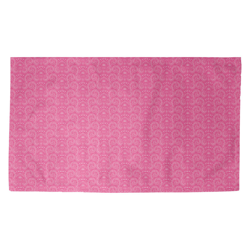 Tapis rose à motif de yeux Avicia, Rectangle 5 pi 3 po x 7 pi 2 po