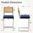 Velvet Upholstered Bar Stool With Woven Rattan Back And Metal Leg 1-Pack-342494382