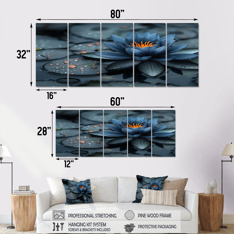 Ensemble de décorations murales bleues et bleues, H 32 po x l 80 po