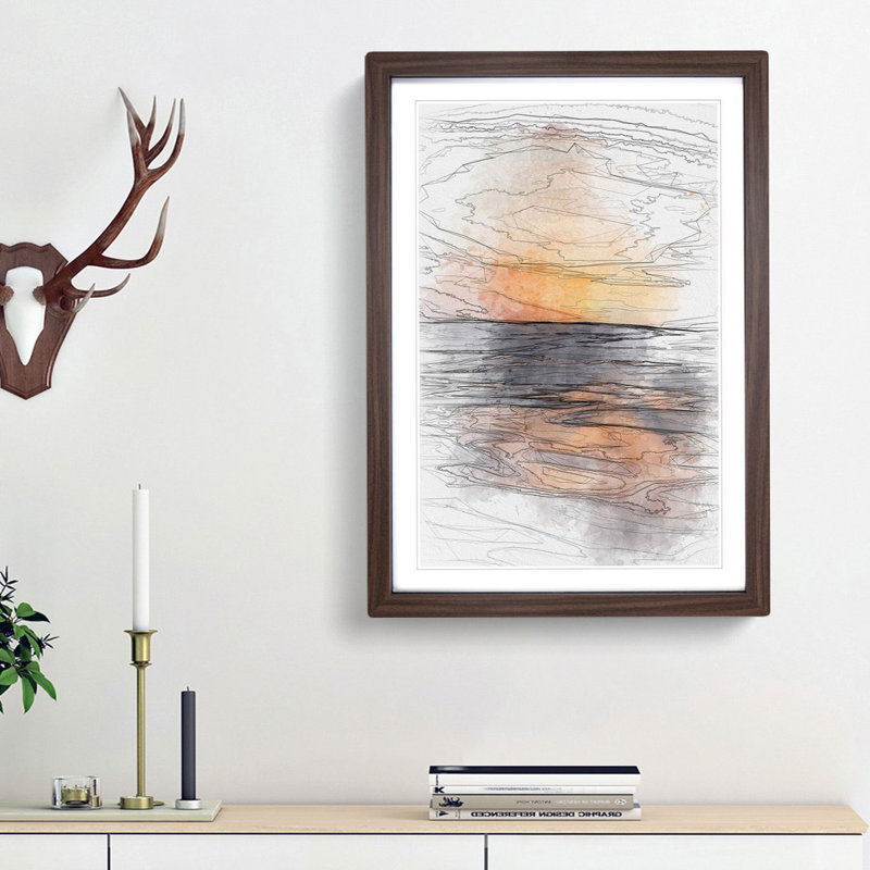 Mood of the Ocean - Picture Frame Graphic Art Print, Walnut Framed, 65cm H x 48cm W x 2cm D