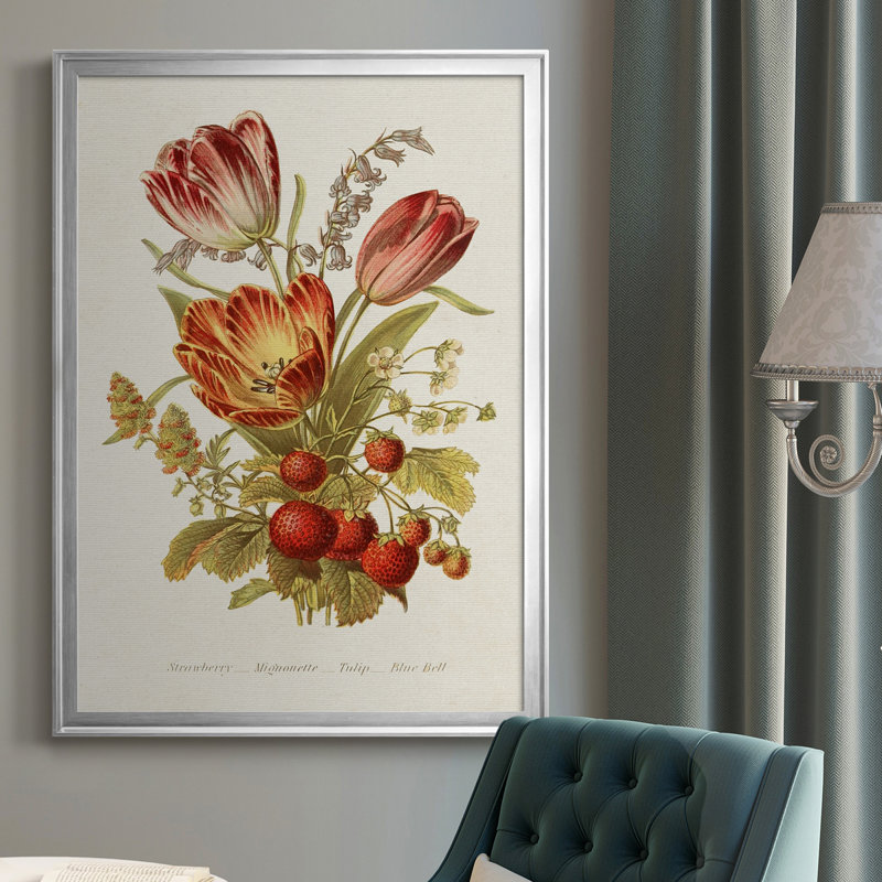 Antique Floral Bouquet IV, toile encadrée de qualité supérieure - prête à être accrochée, Argent