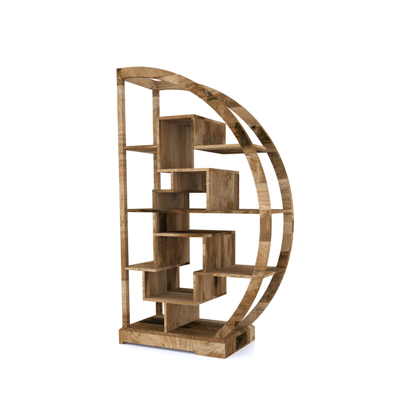Beatrix 150cm H x 89cm W Solid Wood Etagere Bookcase