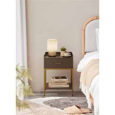 Modern Bedside Table With Storage Drawer & Shelf – Versatile Nightstand For Bedroom, Living Room