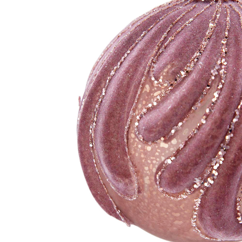 Ornement boule en verre scintillant, Mauve