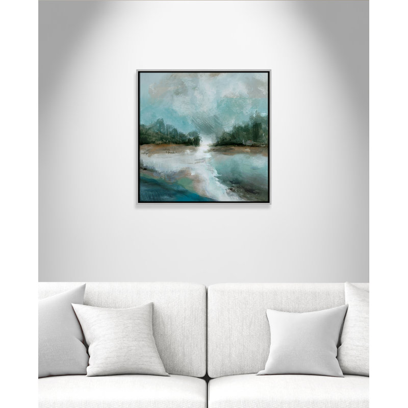 Impression printanière par Susan Jill, H 25,5 po x l 25,5 po, Argent argent