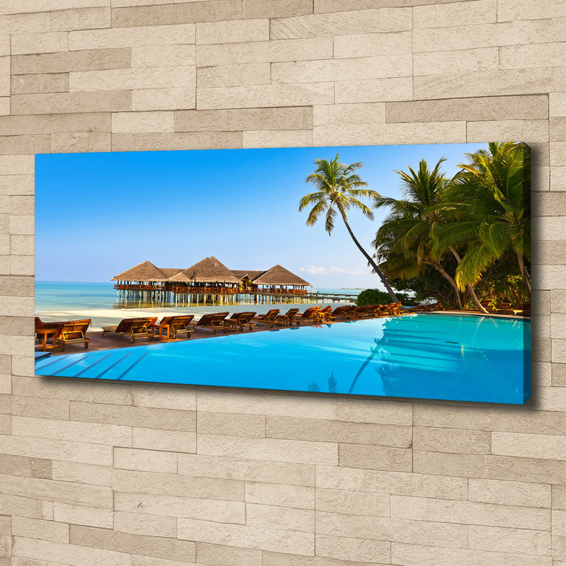 Swimming In Maldives - No Frame Print on Canvas