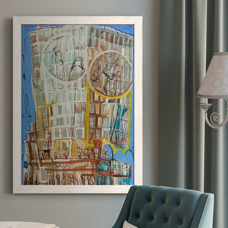 «Radbourne Bandaloo I», peinture sur toile encadrée, Blanc, H 37,5 po x l 27,5 po x P 1 po
