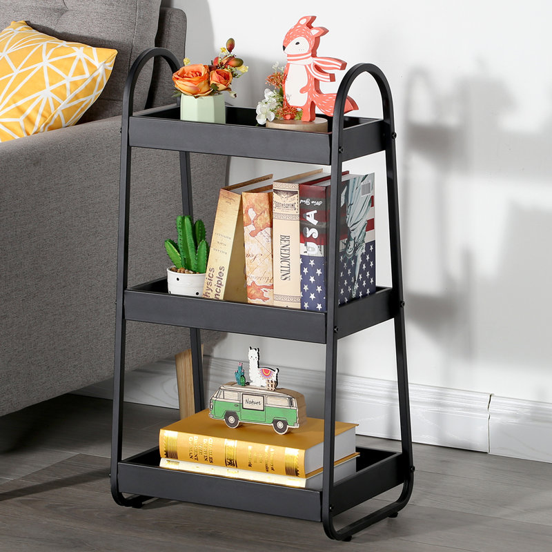 Iron Tray Top End Table, Black