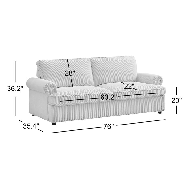 Baldric 76'' Sofa Bed, Gray